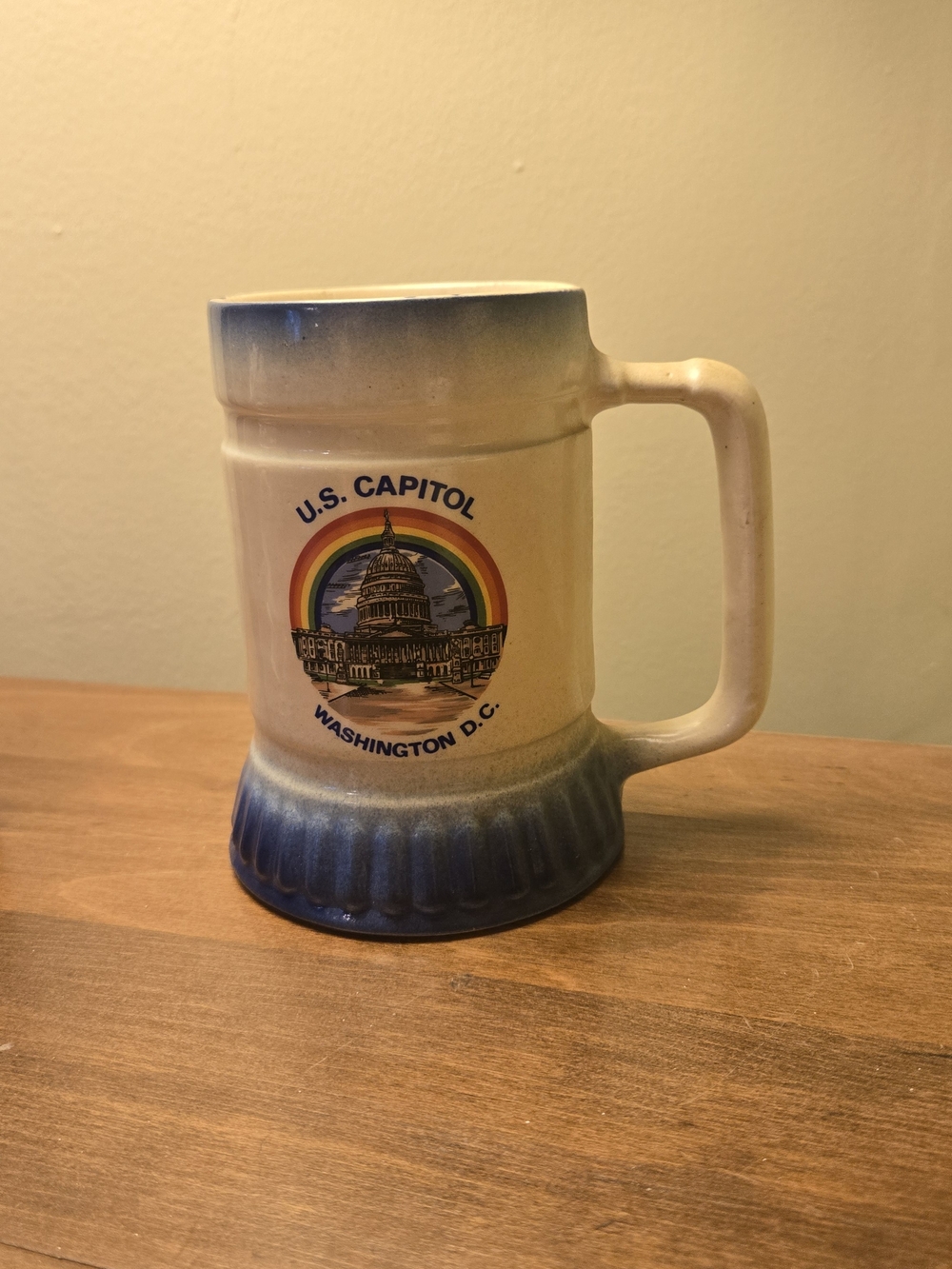 VINTAGE U.S. Capitol with RAINBO2 Beer Stein Mug - Mid Century